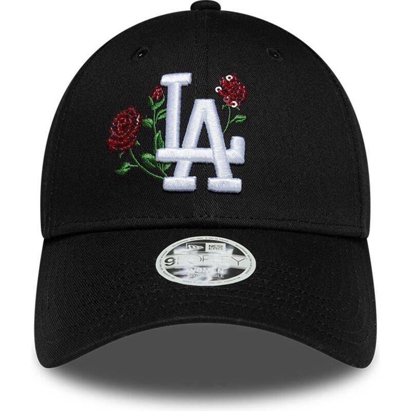 siltovka-zaoblena-cierna-snapback-9forty-rose-sequin-los-angeles-dodgers-mlb-new-era