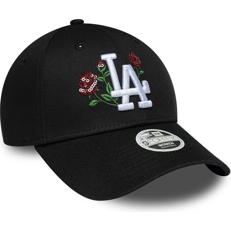 siltovka-zaoblena-cierna-snapback-9forty-rose-sequin-los-angeles-dodgers-mlb-new-era