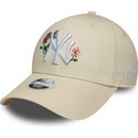 siltovka-zaoblena-bezova-snapback-9forty-rose-sequin-new-york-yankees-mlb-new-era