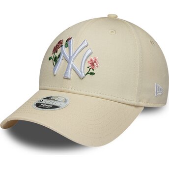 Šiltovka zaoblená béžová snapback 9FORTY Rose Sequin New York Yankees MLB New Era