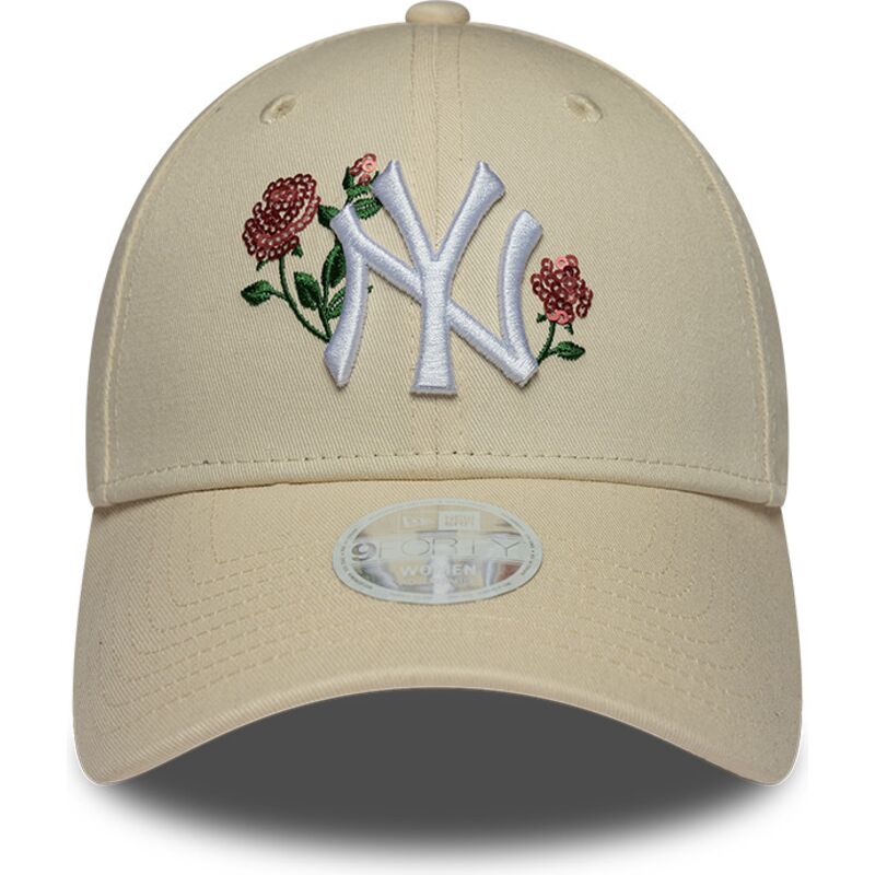 siltovka-zaoblena-bezova-snapback-9forty-rose-sequin-new-york-yankees-mlb-new-era