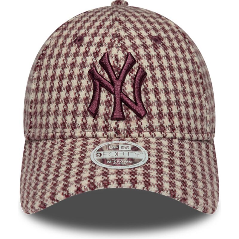 siltovka-zaoblena-cervena-nastavitelny-9forty-m-crown-houndstooth-new-york-yankees-mlb-new-era