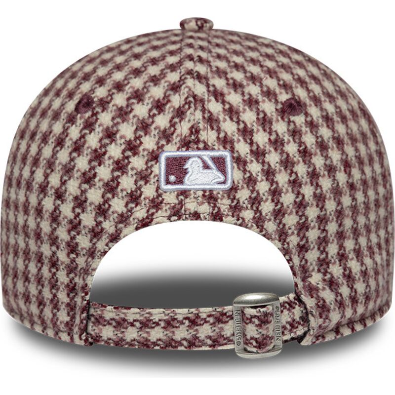 siltovka-zaoblena-cervena-nastavitelny-9forty-m-crown-houndstooth-new-york-yankees-mlb-new-era