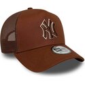 siltovka-zaoblena-hneda-snapback-e-frame-outline-new-york-yankees-mlb-new-era