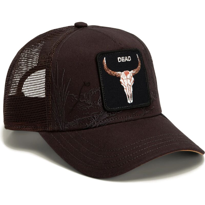 siltovka-zaoblena-hneda-snapback-skull-badlands-dead-the-farm-goorin-bros