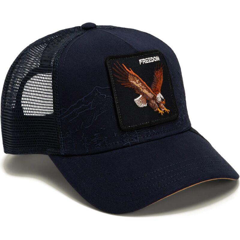 siltovka-zaoblena-tmavomodra-snapback-eagle-badlands-freedom-the-farm-goorin-bros
