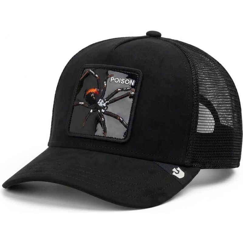 siltovka-zaoblena-cierna-snapback-black-out-spider-blackened-metallic-poison-the-farm-goorin-bros