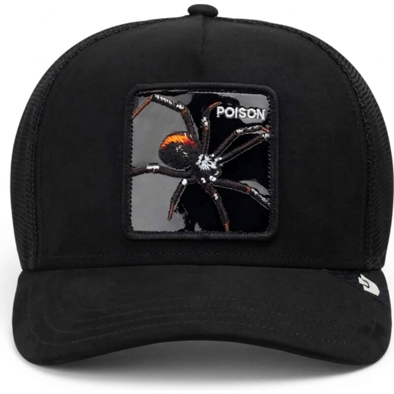 siltovka-zaoblena-cierna-snapback-black-out-spider-blackened-metallic-poison-the-farm-goorin-bros