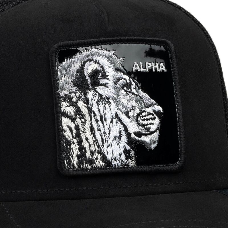 siltovka-zaoblena-cierna-snapback-black-out-lion-blackened-metallic-alpha-the-farm-goorin-bros