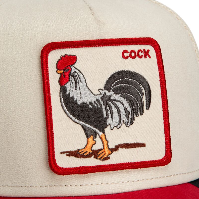 siltovka-zaoblena-cervena-snapback-the-suede-rooster-microsuede-cock-the-farm-goorin-bros