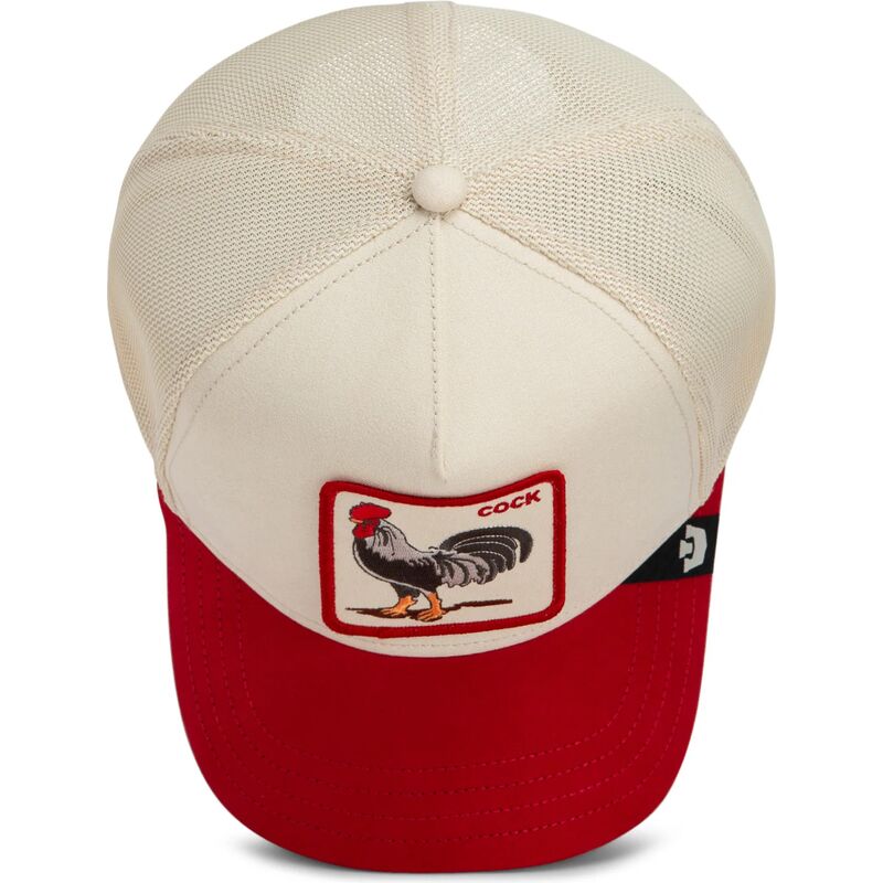 siltovka-zaoblena-cervena-snapback-the-suede-rooster-microsuede-cock-the-farm-goorin-bros