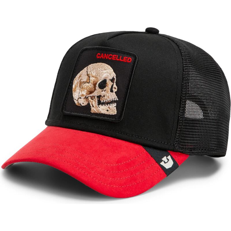siltovka-zaoblena-cierna-snapback-cancelled-skull-microsuede-the-farm-goorin-bros