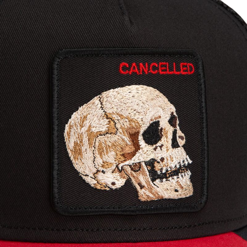 siltovka-zaoblena-cierna-snapback-cancelled-skull-microsuede-the-farm-goorin-bros
