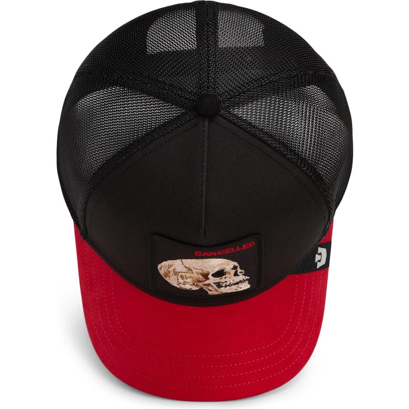 siltovka-zaoblena-cierna-snapback-cancelled-skull-microsuede-the-farm-goorin-bros