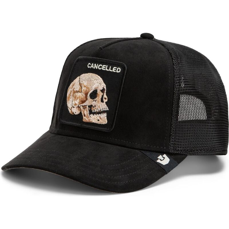 siltovka-zaoblena-cierna-snapback-suede-cancelled-skull-microsuede-the-farm-goorin-bros