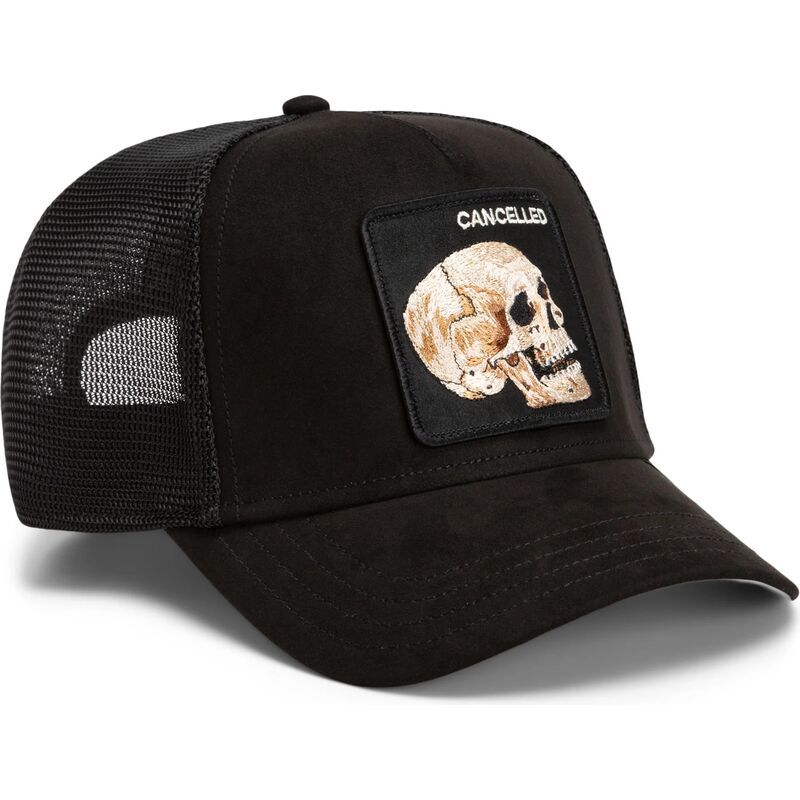 siltovka-zaoblena-cierna-snapback-suede-cancelled-skull-microsuede-the-farm-goorin-bros