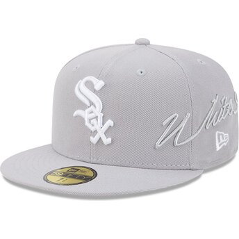 Šiltovka rovná sivá upravená 59FIFTY Side Script Chicago White Sox MLB New Era