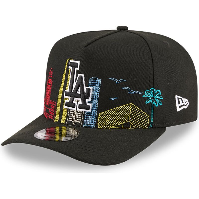 siltovka-zaoblena-cierna-snapback-9fifty-a-frame-precurved-skyline-los-angeles-dodgers-mlb-new-era