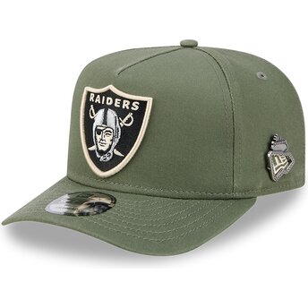 Šiltovka zaoblená zelená snapback 9FIFTY A Frame Precurved Side Pin Las Vegas Raiders NFL New Era