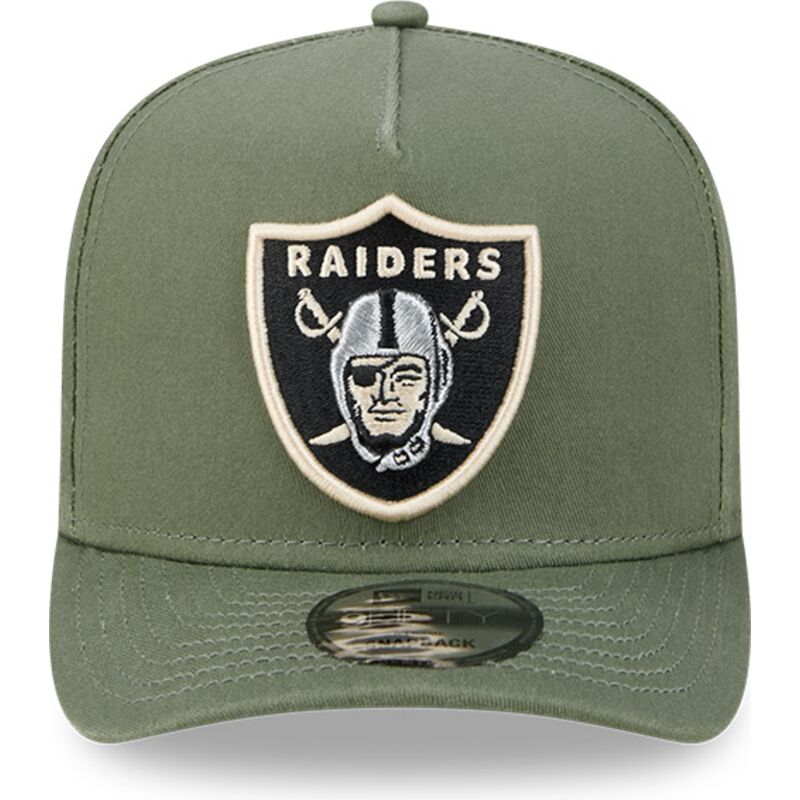 siltovka-zaoblena-zelena-snapback-9fifty-a-frame-precurved-side-pin-las-vegas-raiders-nfl-new-era