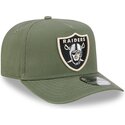 siltovka-zaoblena-zelena-snapback-9fifty-a-frame-precurved-side-pin-las-vegas-raiders-nfl-new-era