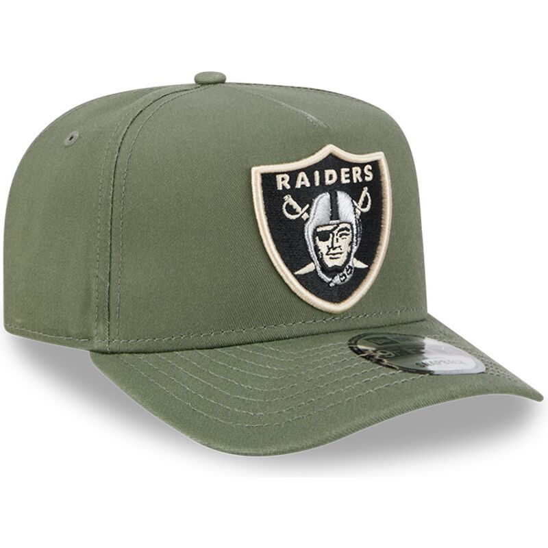 siltovka-zaoblena-zelena-snapback-9fifty-a-frame-precurved-side-pin-las-vegas-raiders-nfl-new-era