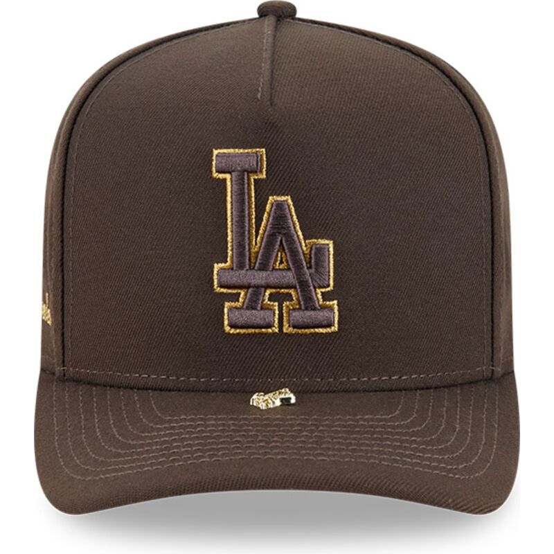 siltovka-zaoblena-hneda-snapback-9fifty-a-frame-precurved-visor-pin-los-angeles-dodgers-mlb-new-era