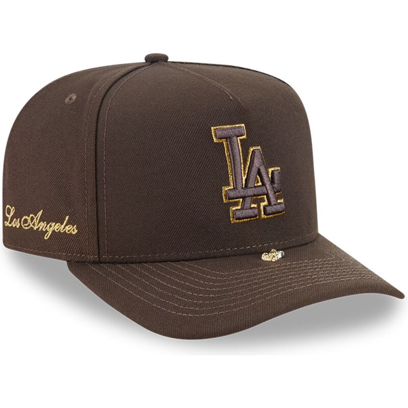 siltovka-zaoblena-hneda-snapback-9fifty-a-frame-precurved-visor-pin-los-angeles-dodgers-mlb-new-era