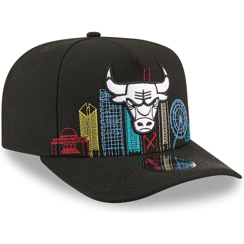 siltovka-zaoblena-cierna-snapback-9fifty-a-frame-precurved-skyline-chicago-bulls-nba-new-era