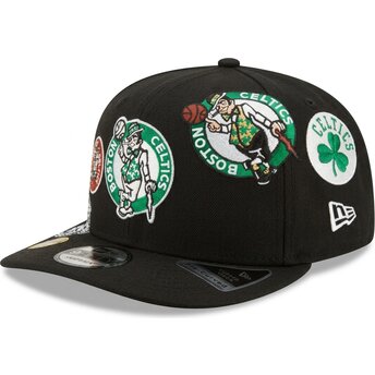 Šiltovka zaoblená čierna snapback 9FIFTY A Frame Precurved Multi Patch Boston Celtics NBA New Era