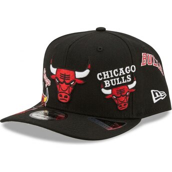 Šiltovka zaoblená čierna snapback 9FIFTY A Frame Precurved Multi Patch Chicago Bulls NBA New Era