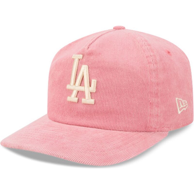 siltovka-zaoblena-ruzova-nastavitelny-19twenty-precurved-corduroy-pastel-los-angeles-dodgers-mlb-new-era