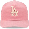 siltovka-zaoblena-ruzova-nastavitelny-19twenty-precurved-corduroy-pastel-los-angeles-dodgers-mlb-new-era