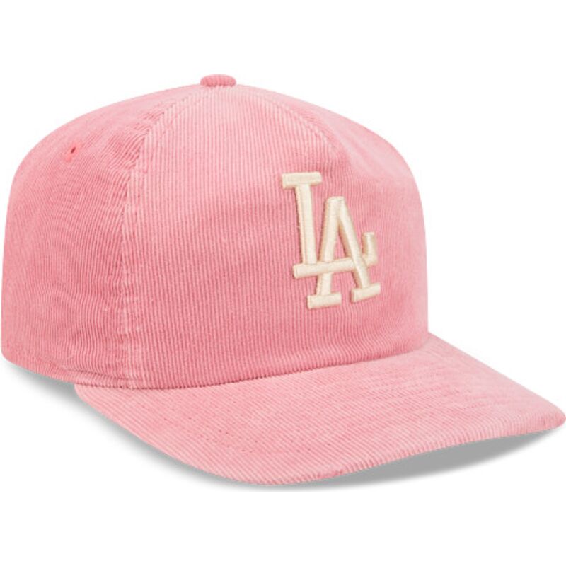 siltovka-zaoblena-ruzova-nastavitelny-19twenty-precurved-corduroy-pastel-los-angeles-dodgers-mlb-new-era