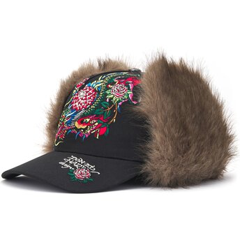 Šiltovka zaoblená čierna upravená Crawling Trapper Ed Hardy