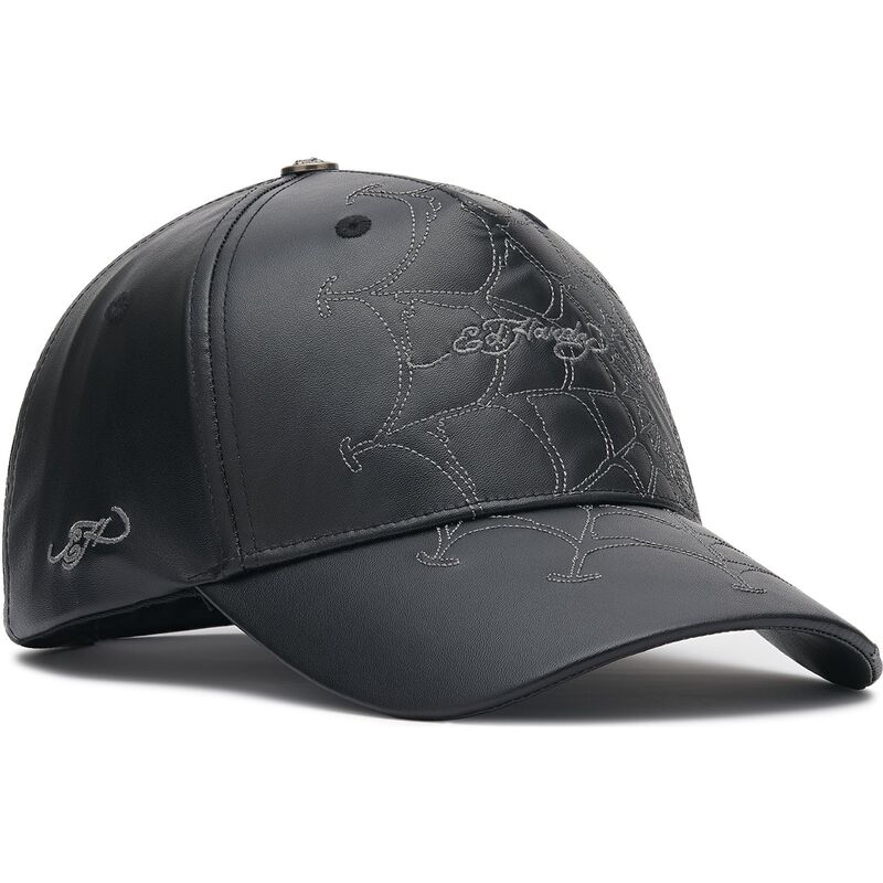 siltovka-zaoblena-cierna-nastavitelny-spiderweb-pu-leather-ed-hardy