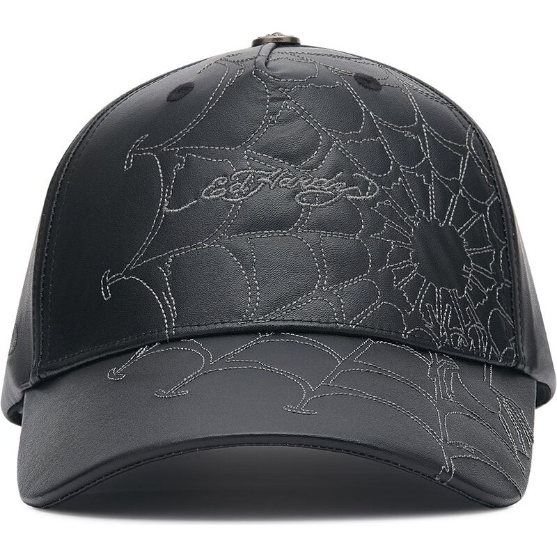 siltovka-zaoblena-cierna-nastavitelny-spiderweb-pu-leather-ed-hardy