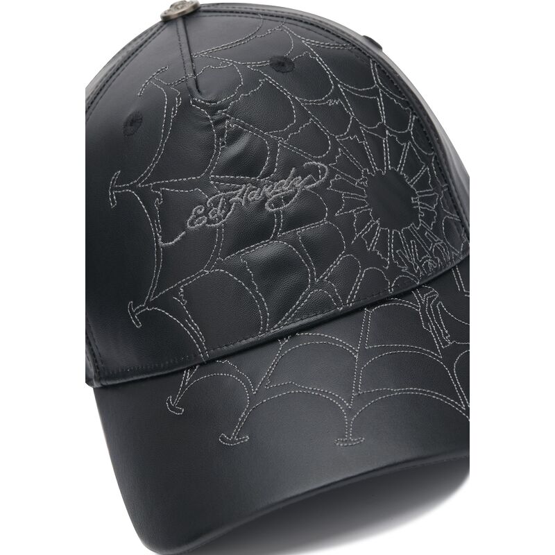 siltovka-zaoblena-cierna-nastavitelny-spiderweb-pu-leather-ed-hardy