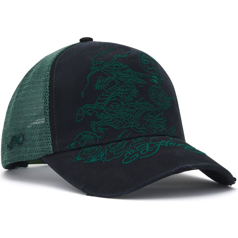 siltovka-zaoblena-cierna-snapback-outline-distressed-ed-hardy
