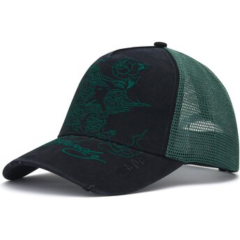 Šiltovka zaoblená čierna snapback Outline Distressed Ed Hardy