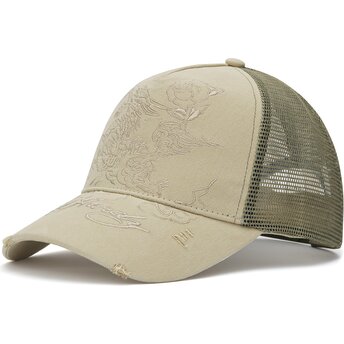Šiltovka zaoblená khaki snapback Outline Ed Hardy