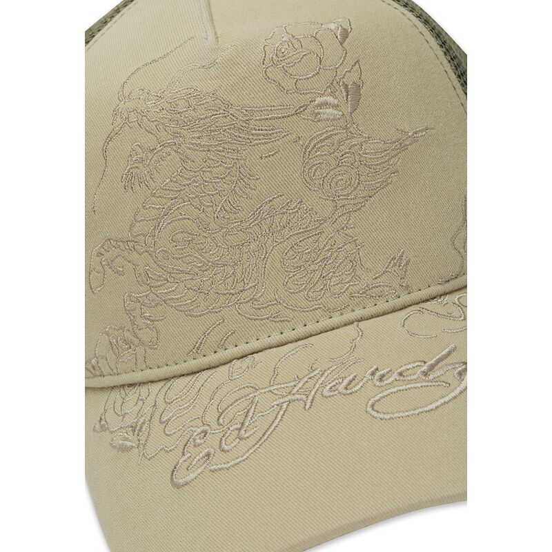siltovka-zaoblena-khaki-snapback-outline-ed-hardy