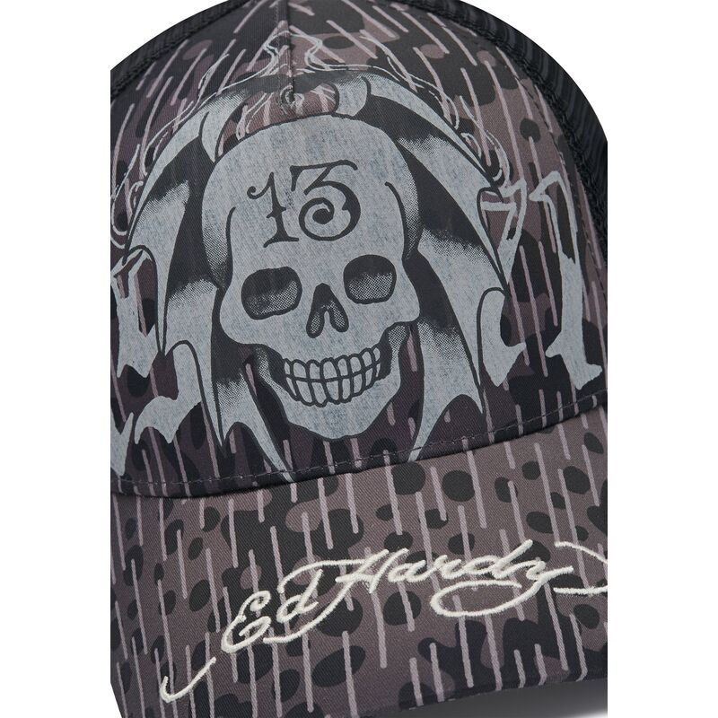 siltovka-zaoblena-cierna-snapback-13-skull-ed-hardy