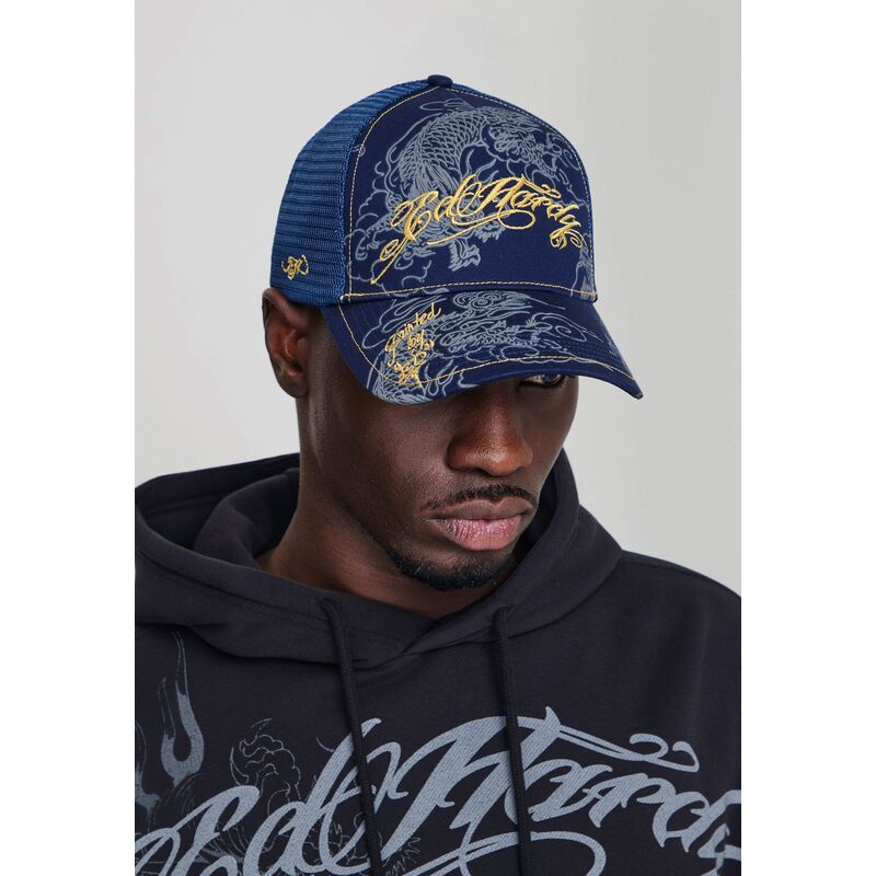 siltovka-zaoblena-tmavomodra-snapback-outline-dragons-ed-hardy