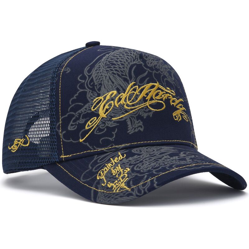 siltovka-zaoblena-tmavomodra-snapback-outline-dragons-ed-hardy