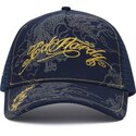 siltovka-zaoblena-tmavomodra-snapback-outline-dragons-ed-hardy