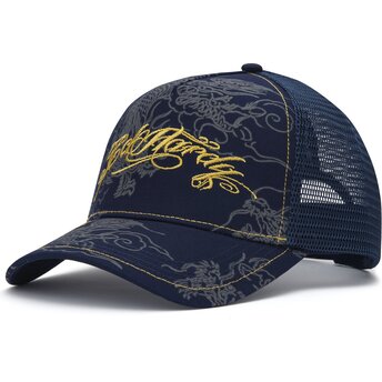 Šiltovka zaoblená tmavomodrá snapback Outline Dragons Ed Hardy