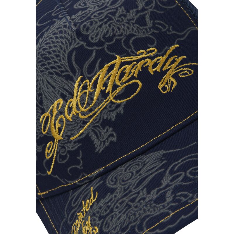 siltovka-zaoblena-tmavomodra-snapback-outline-dragons-ed-hardy