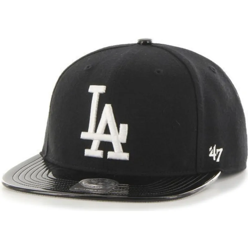 siltovka-rovna-cierna-snapback-brillante-los-angeles-dodgers-mlb-47-brand