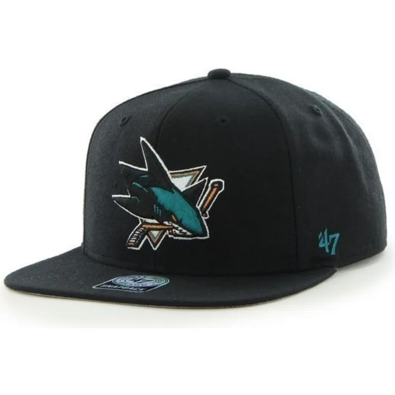 siltovka-rovna-cierna-snapback-san-jose-sharks-nhl-47-brand